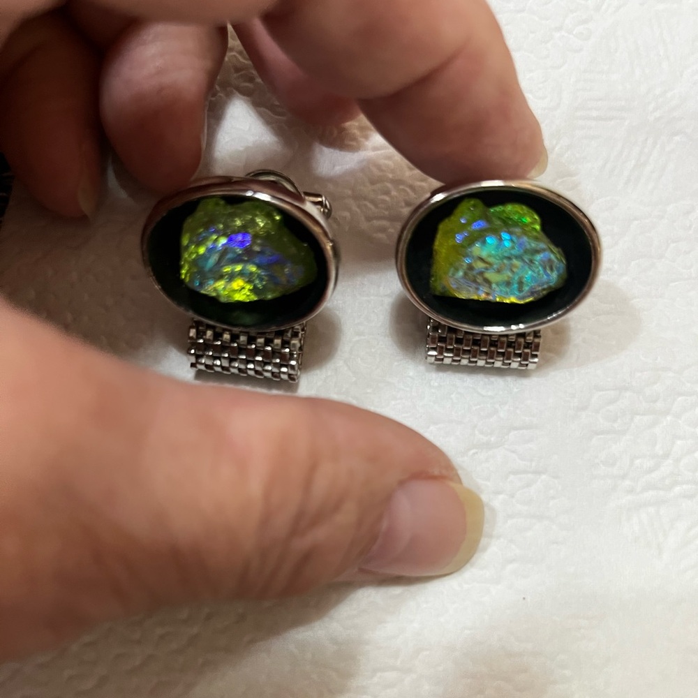 Vintage 70’s mesh wrap Meteorite cuff links